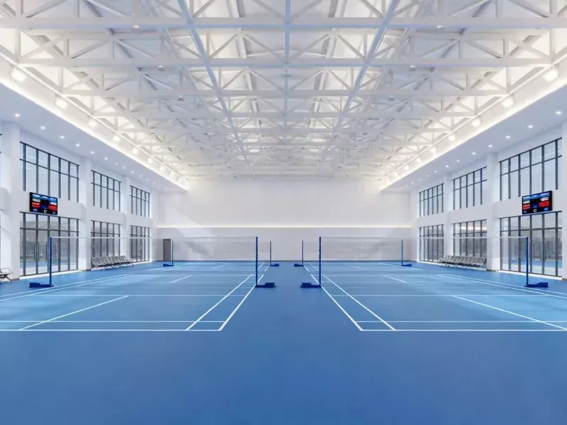 Yopiq badminton zali po'lat konstruktsiyasi