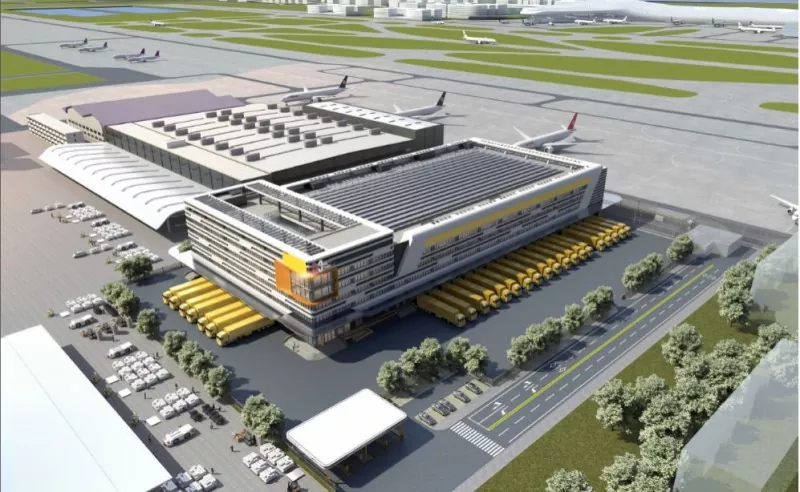 Chelik konstruktsiyasi aeroporti yuk terminali